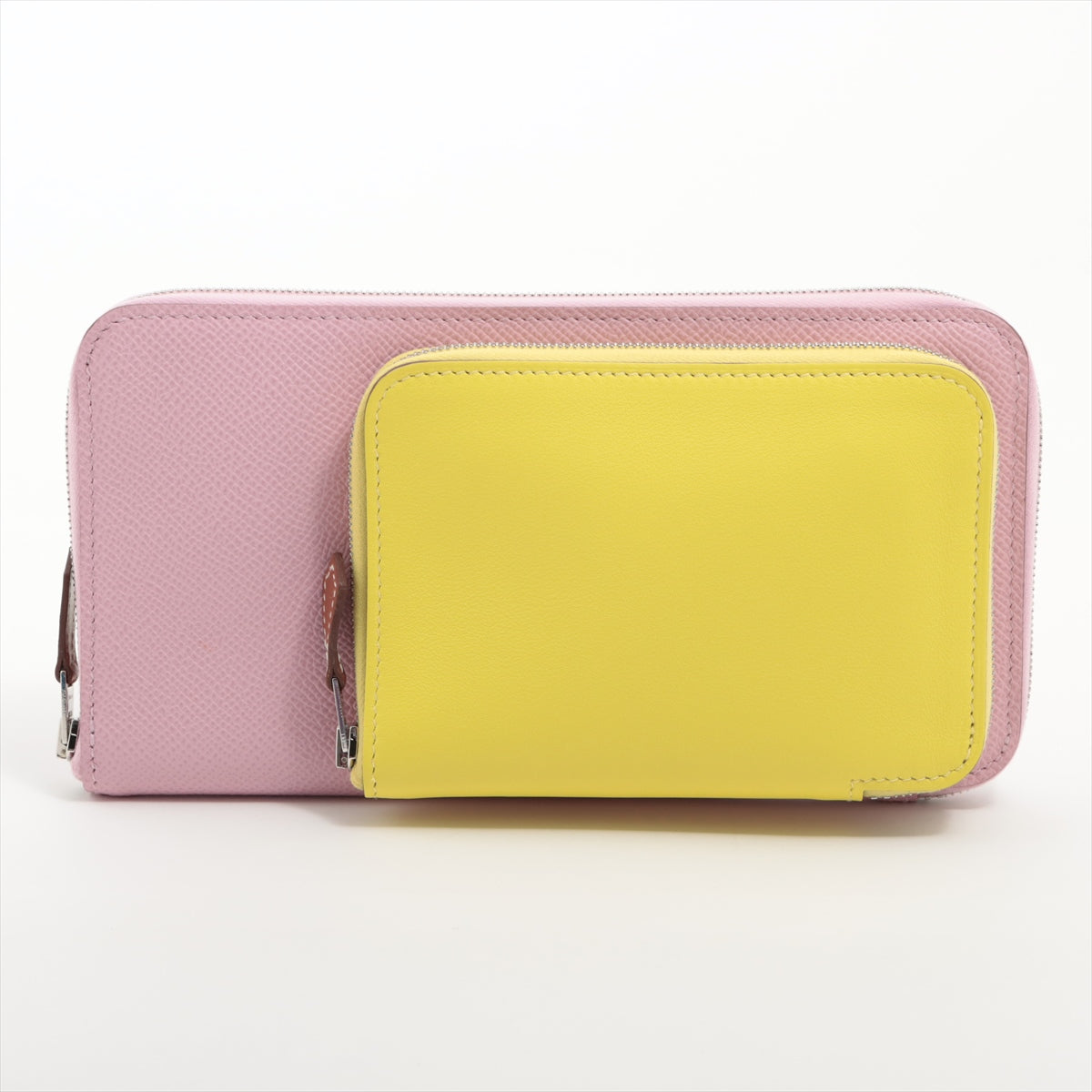 Hermès Nouveau to go Box Calf × Veau Epsom Chain wallet Pink x yellow Silver Metal fittings B: 2023