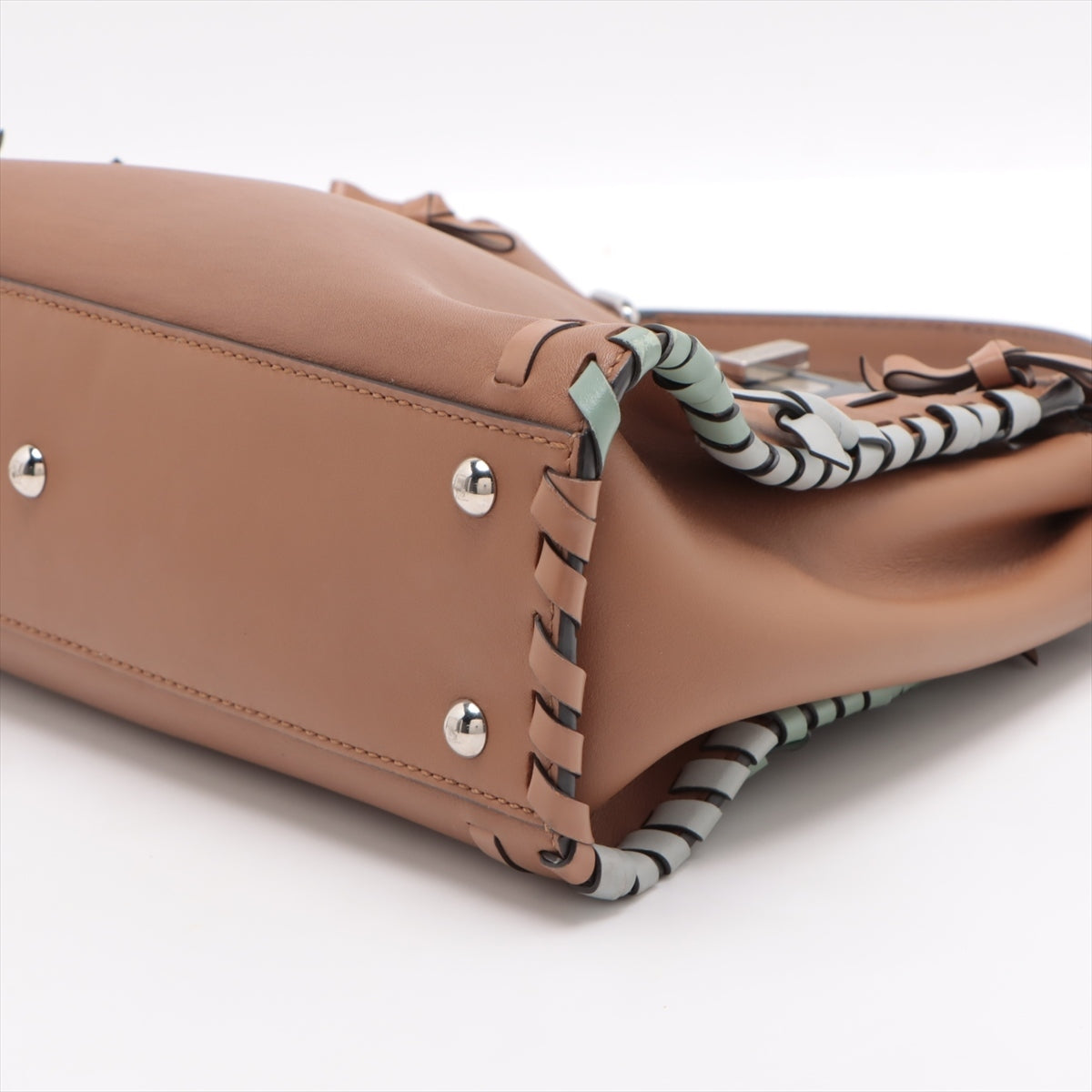 Fendi PEEKABOO REGULAR Leather 2way handbag Brown 8BN290