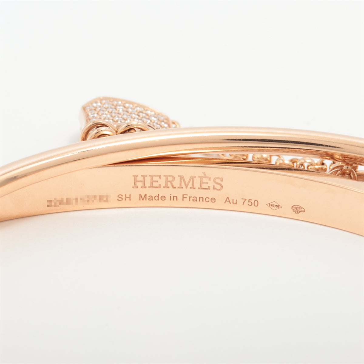 Hermès Kelly Crochet diamond Bracelet 750(PG) 31.2g SH