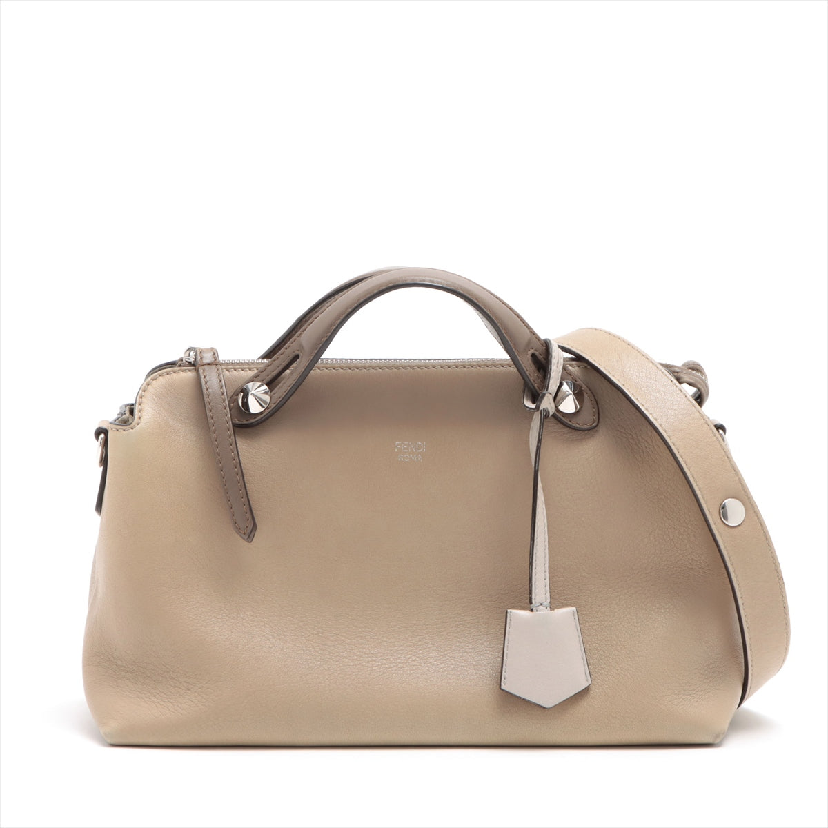 Fendi By the Way Medium Leather 2way handbag Beige 8BL124