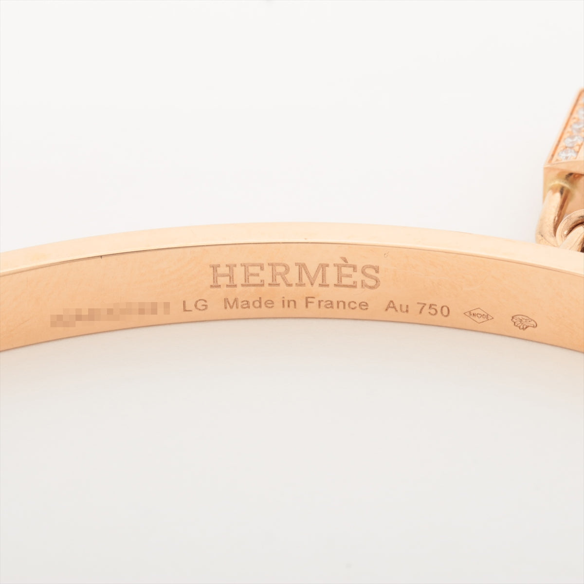 Hermès Kelly Crochet diamond Bracelet 750(PG) 33.5g LG