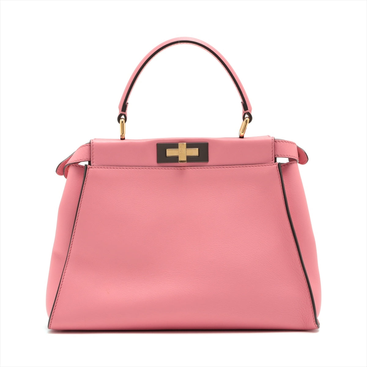 Fendi PEEKABOO REGULAR Leather 2way handbag Pink 8BN290 Straps have slightly sticky ends
