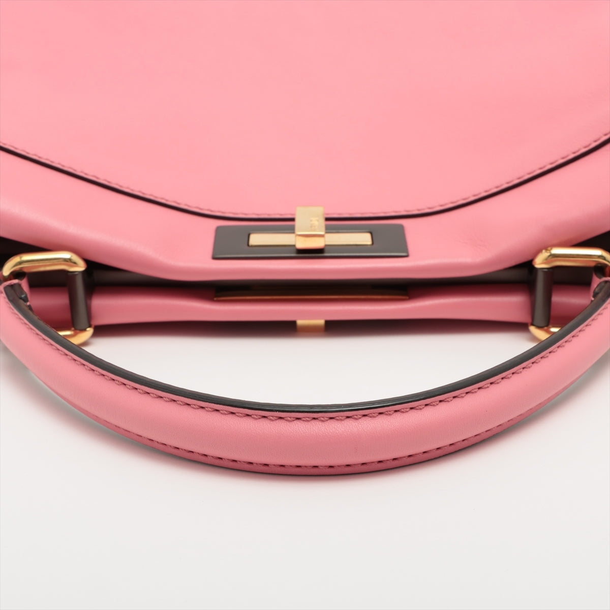 Fendi PEEKABOO REGULAR Leather 2way handbag Pink 8BN290 Straps have slightly sticky ends