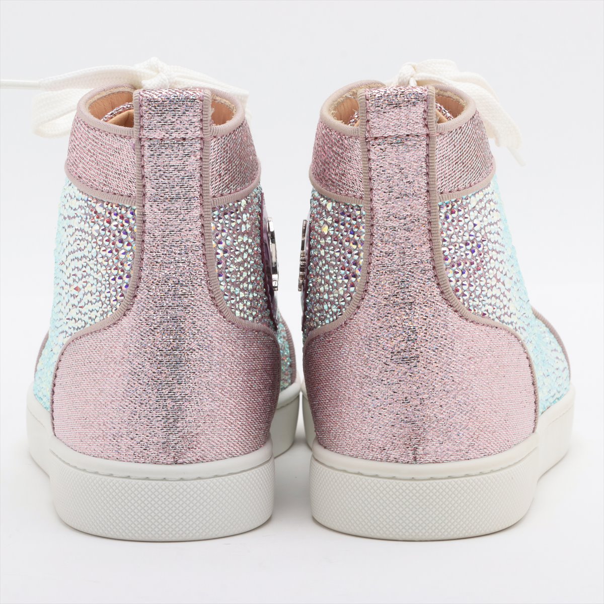 Christian Louboutin Glitter High-top Sneakers 36 1/2 Ladies' Pink Rhinestone