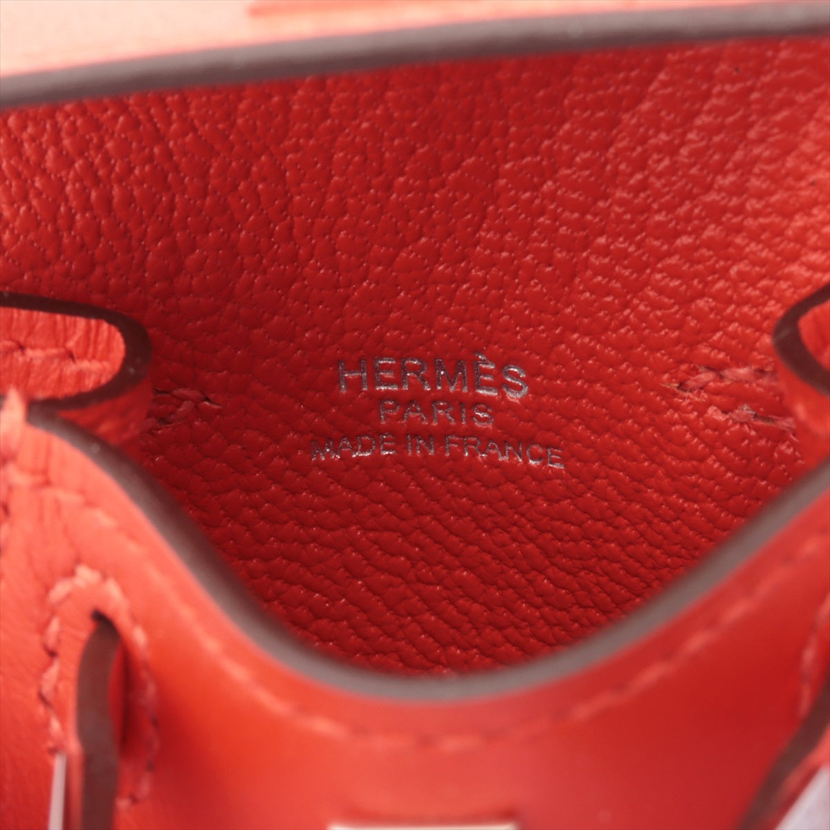 Hermès Micro KELLY U: 2022 Charm Veau Tadelakt Red