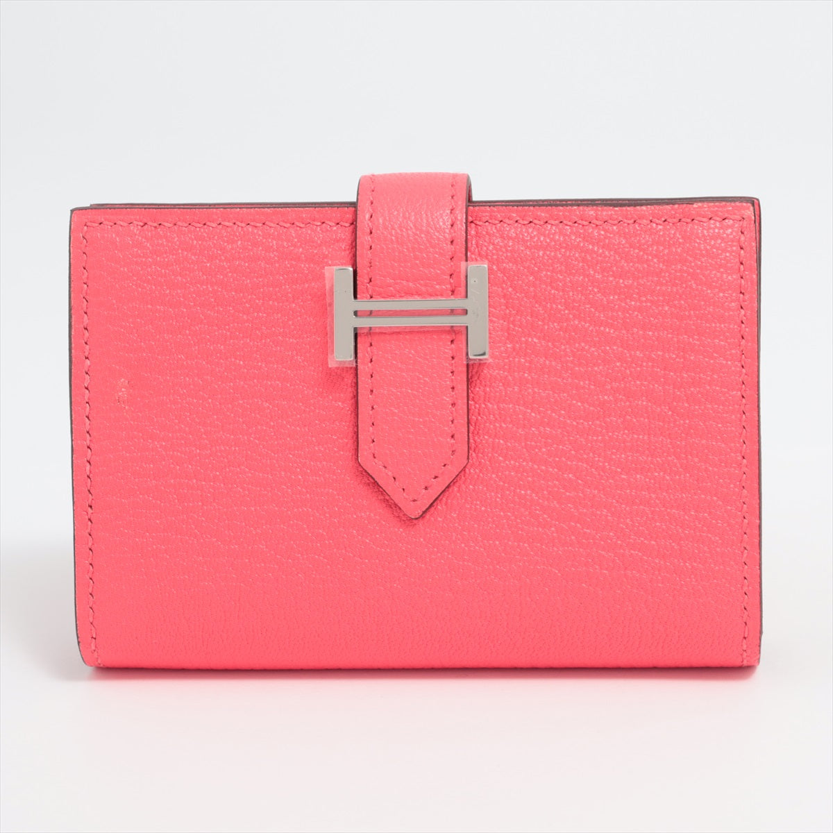 Hermès Bearn Chevre myzore Card Case Pink Silver Metal fittings B: 2023