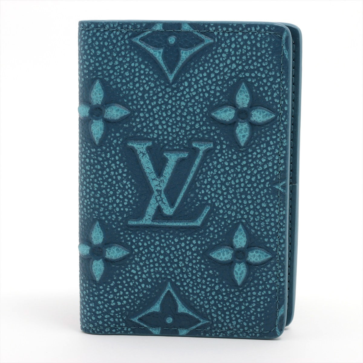 Louis Vuitton Monogram Devos Organizer Doo Posh M81771 Blue Card Case M81771