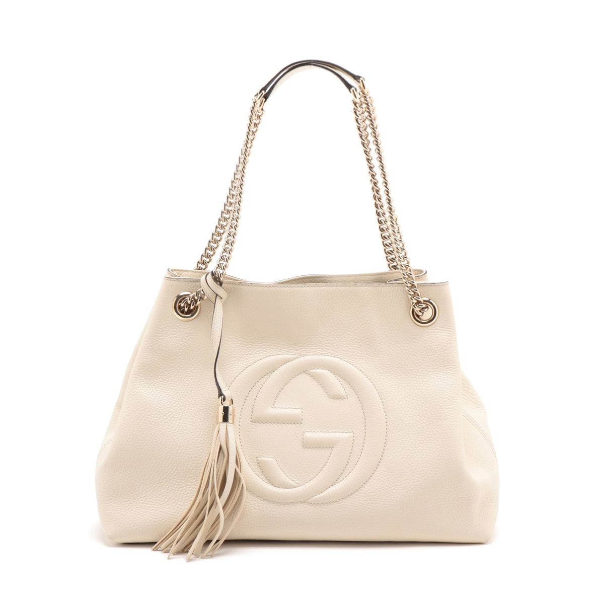 Gucci Soho Leather Chain tote bag White 536196