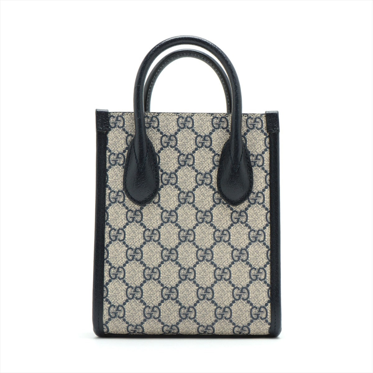 Gucci GG Supreme PVC & leather 2way handbag Navy blue 671623
