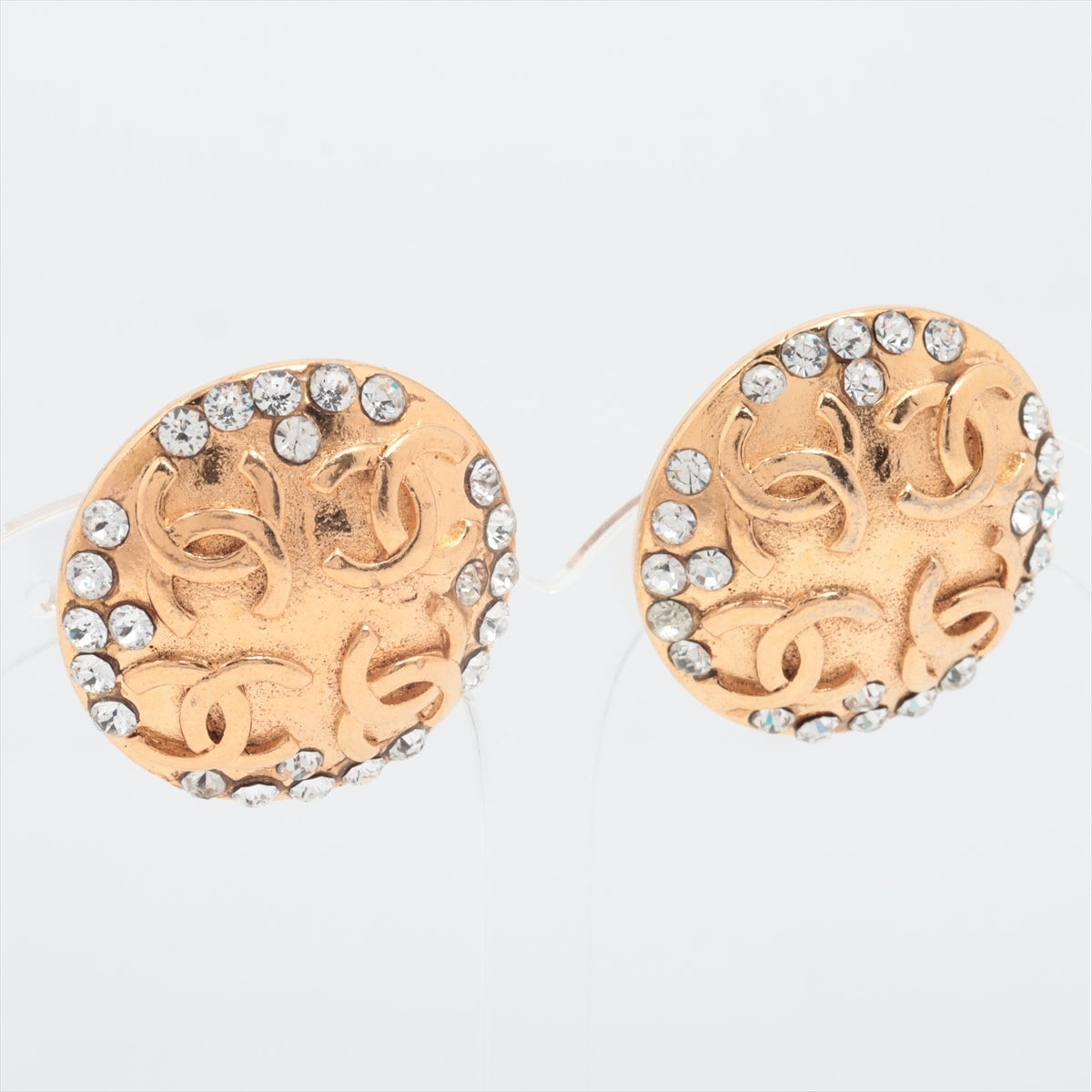 Chanel Coco Mark 23 Earrings (for both ears) GP×inestone Gold