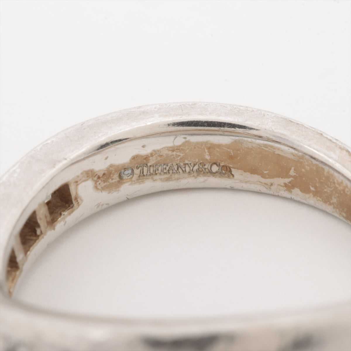 Tiffany V Band diamond rings Pt950 5.9g distortions diamond Chipped Scratched Bullion dent