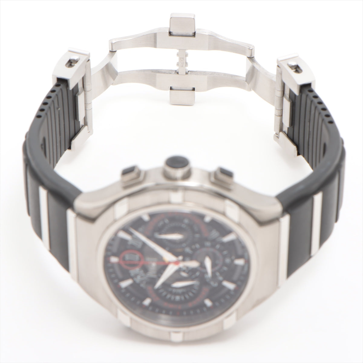 Piaget Polo 45 Flyback chronograph GOA35001 SS & Rubber AT Black-Face Limited to 500 books in the world