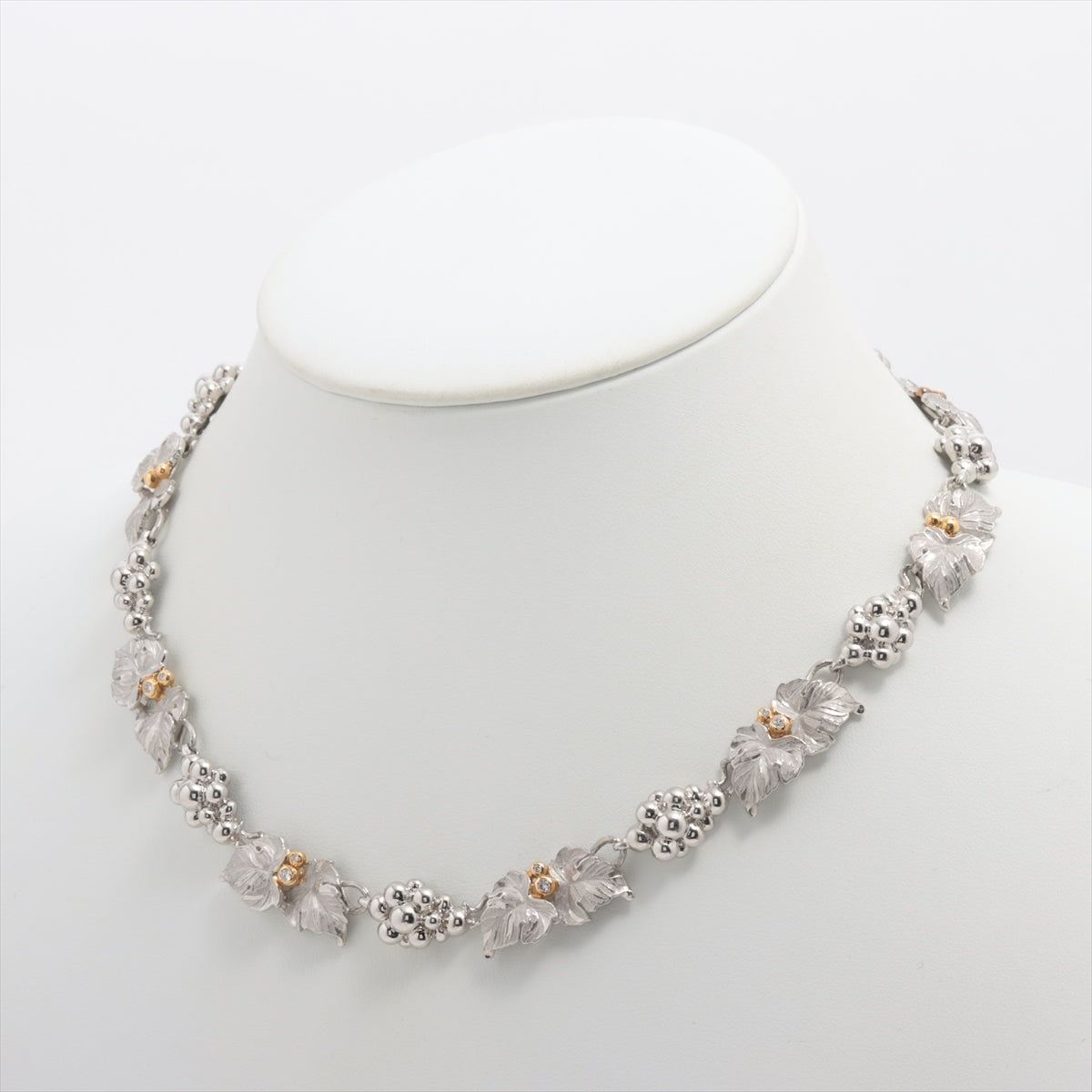 Nobuko Ishikawa diamond Necklace K18(YG)×Pt900 73.5g Side stopper loose Discoloration of some bullion