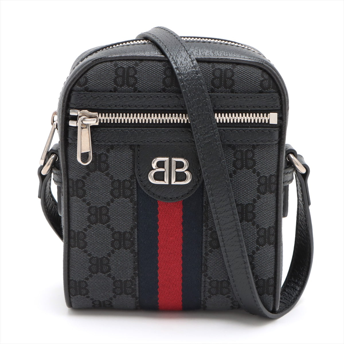 Gucci x Balenciaga The hackers projects Canvas & leather Shoulder bag Black 680129