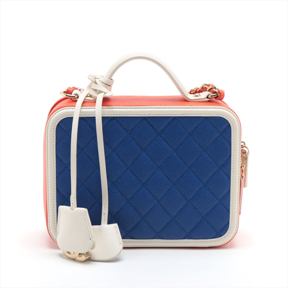 Chanel CC Filigree Caviarskin 2way handbag Tricolor Multicolor Gold Metal fittings 27th