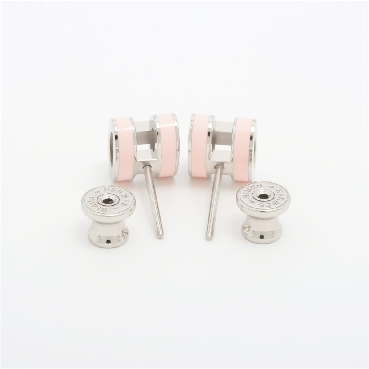 Hermès Courage Ache H cube earrings Piercing jewelry (for both ears) GP Pink