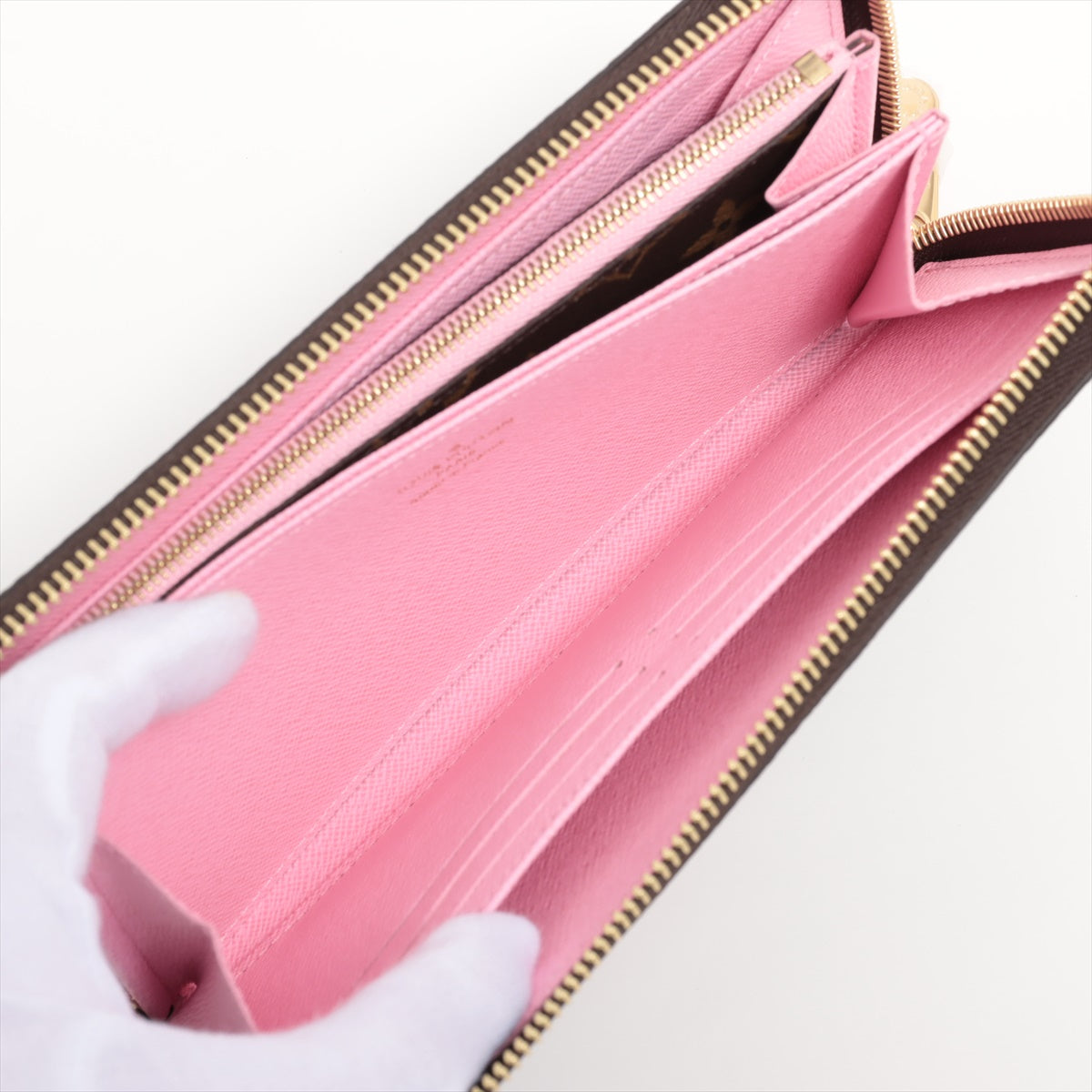 Louis Vuitton Monogram Zippy Wallet M82614 Brown x pink Round-Zip-Wallet responsive RFID