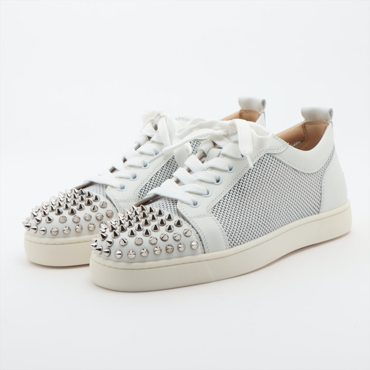 Christian Louboutin Leather Sneakers 39 1/2 Men's White AC LOUIS JUNIOR SP Spike Studs