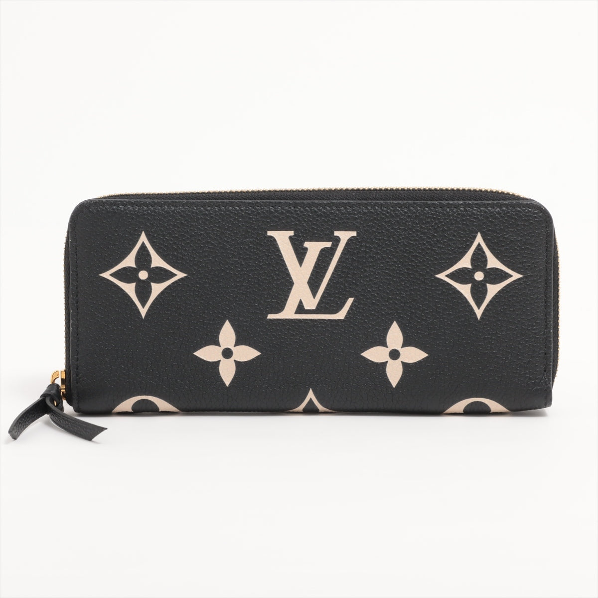 Louis Vuitton Bicolor Monogram Empreinte Portofeuille Clemence M82338 Noir Zip Round Wallet responsive RFID