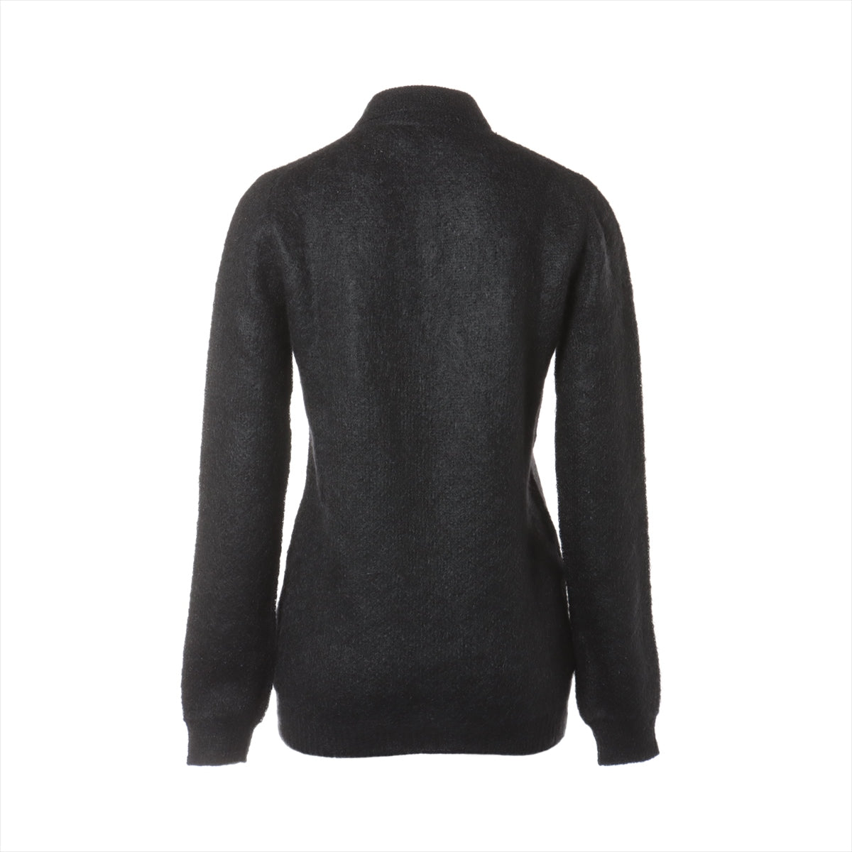 Prada 21AW Mohair x nylon x wool Knit 40 Ladies' Black  Polo shirt Pullover P24L1I