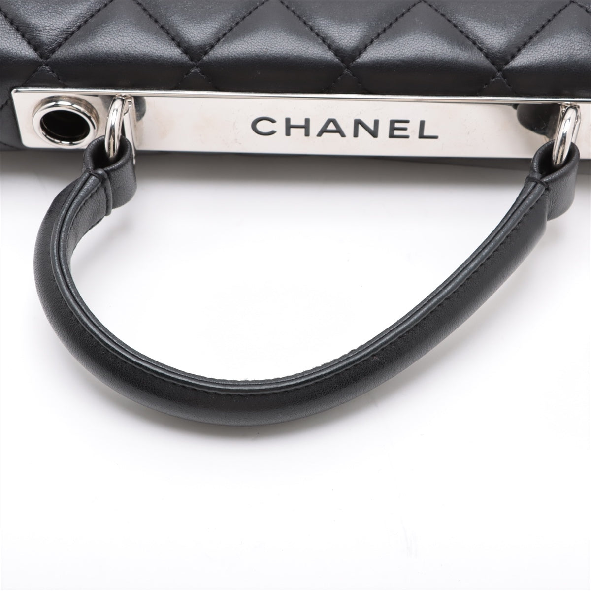 Chanel Matelasse Lambskin Hand bag Black Silver Metal fittings 24XXXXXX