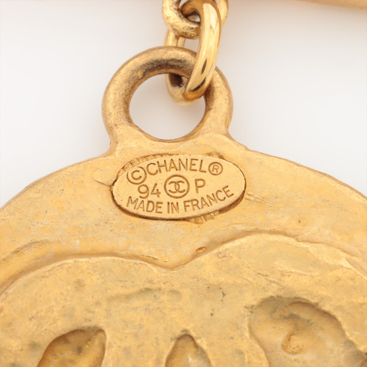 Chanel Coco Mark Logo 94P Brooch GP Gold safety pin motif