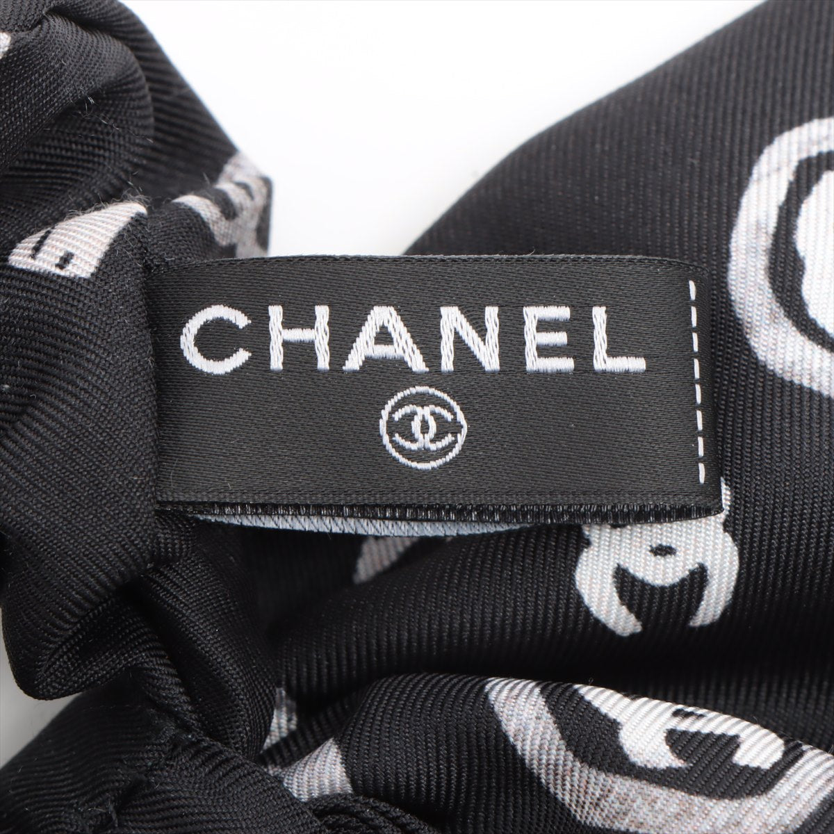 Chanel Ribbon X83K2P8A Scrunchie Silk Black