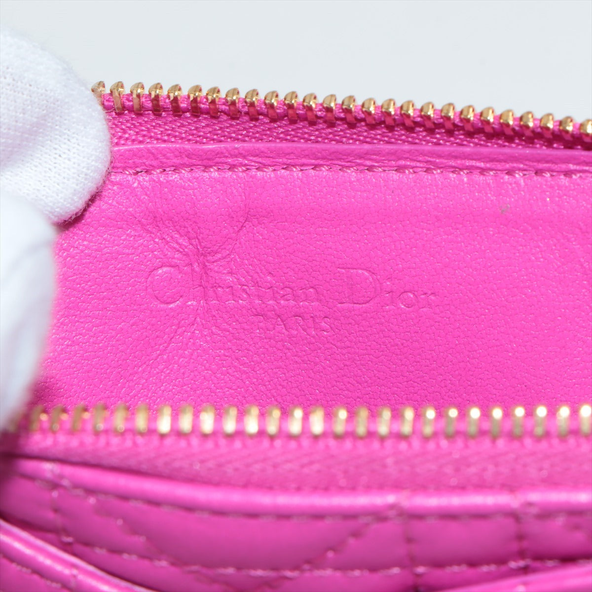 DIOR Lady Dior Leather Coin case Pink
