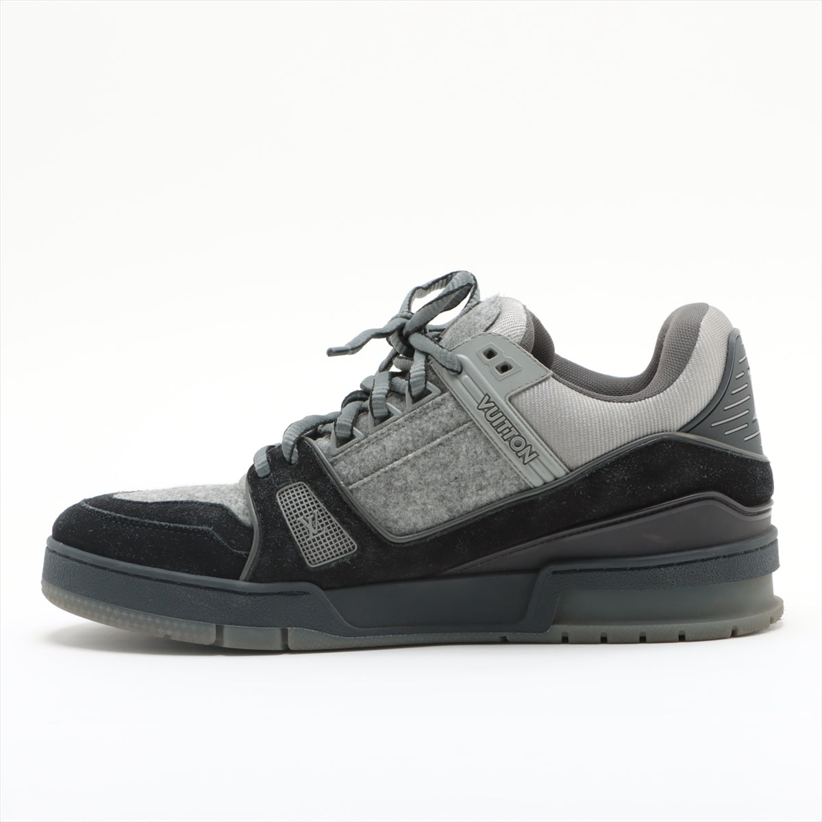 Louis Vuitton LV Trainer Line 19-year Wool Sneakers 7 1/2 Men's Grey NV0169 Switch suede Is there a replacement string
