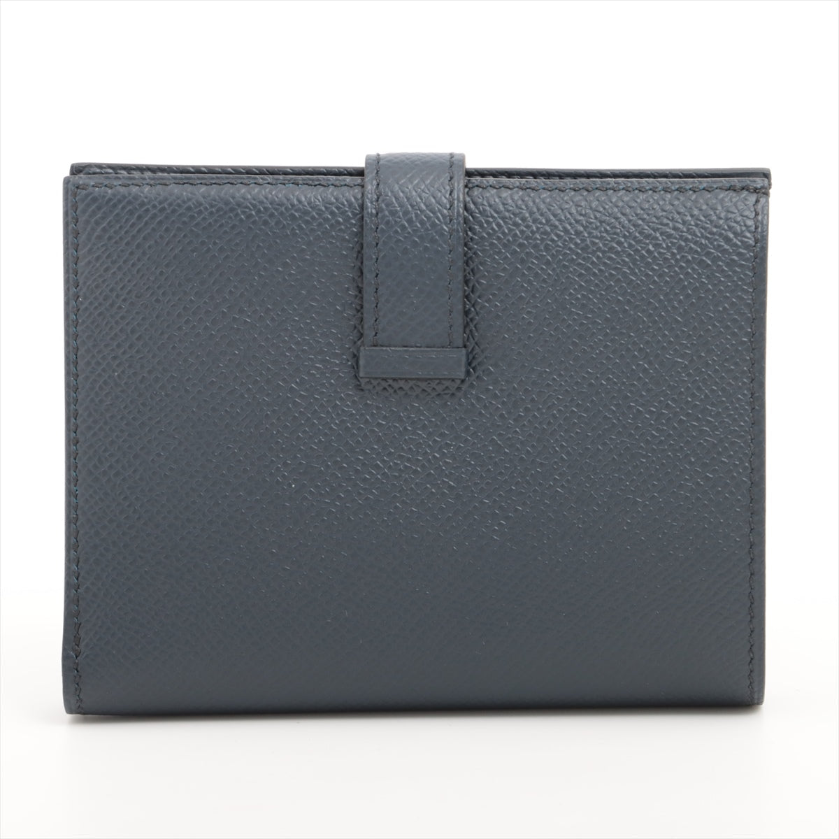Hermès Bearn Compact Veau Epsom Wallet Navy blue Silver Metal fittings Z: 2021
