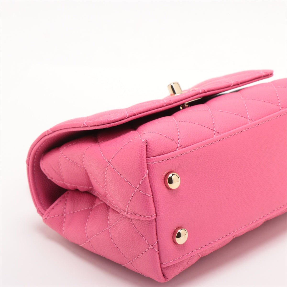 Chanel Coco Handle Caviarskin 2way handbag Pink Gold Metal fittings