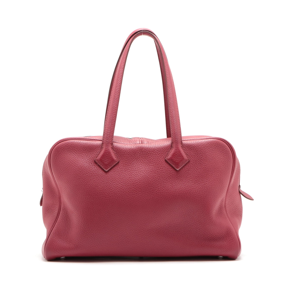 Hermès Victoria 35 Taurillon Clemence Ruby Silver Metal fittings □R: 2014