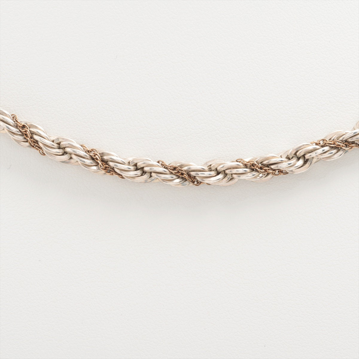 Tiffany Twist chain Necklace 925×14K 62.3g Gold × Silver