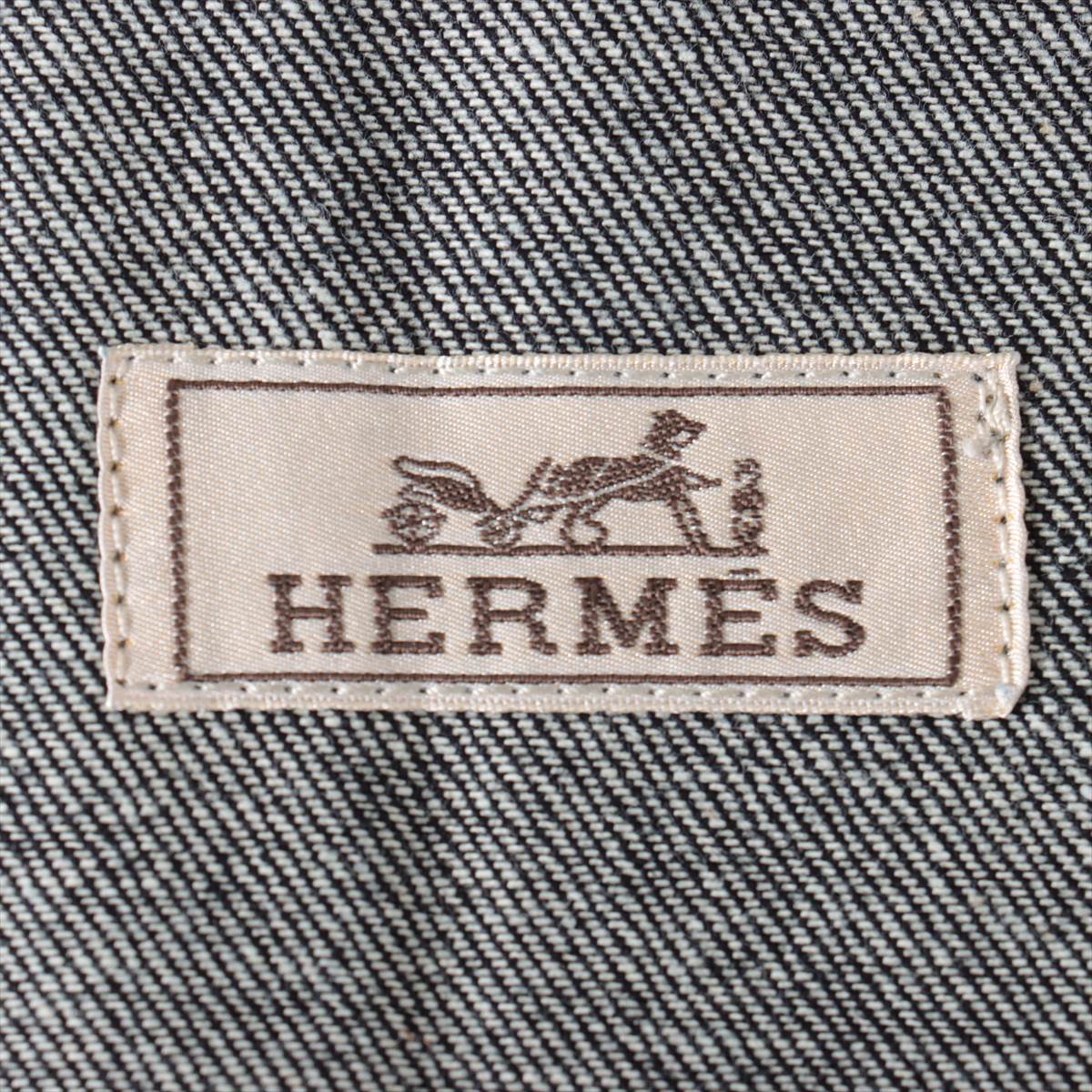 Hermès 23 years Cotton Denim jacket 48 Men's Navy blue  Icon Oh Kare Pegasus