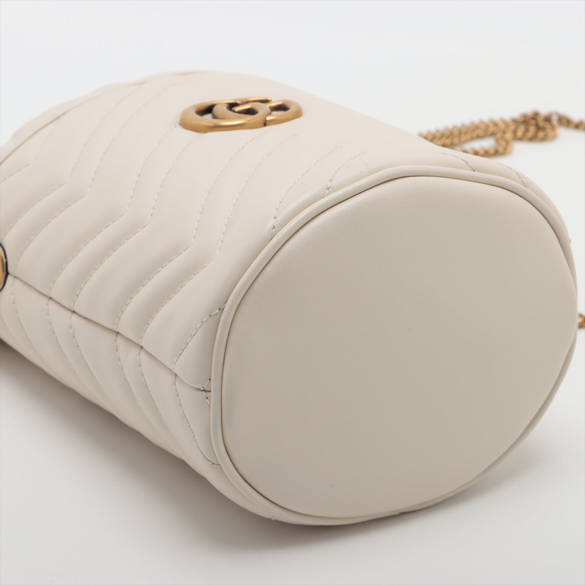 Gucci GG Marmont Leather Chain shoulder bag White 575163