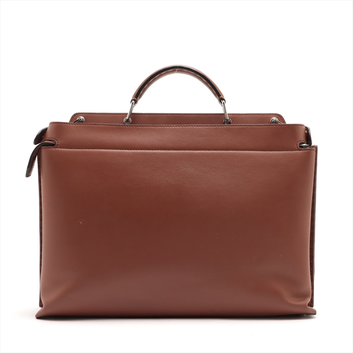 Fendi Peek-a-boo Iconic essential Canvas & leather 2way handbag Brown 7VA476