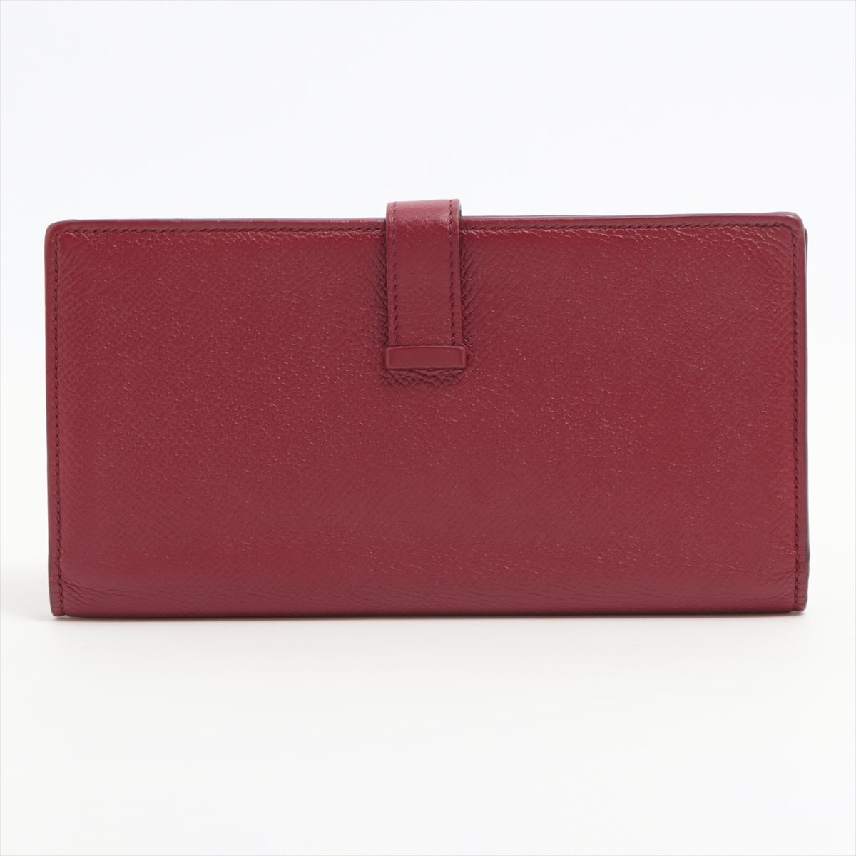 Hermès Bearn Soufflet Veau Epsom Wallet Red Silver Metal Fittings □N:2010