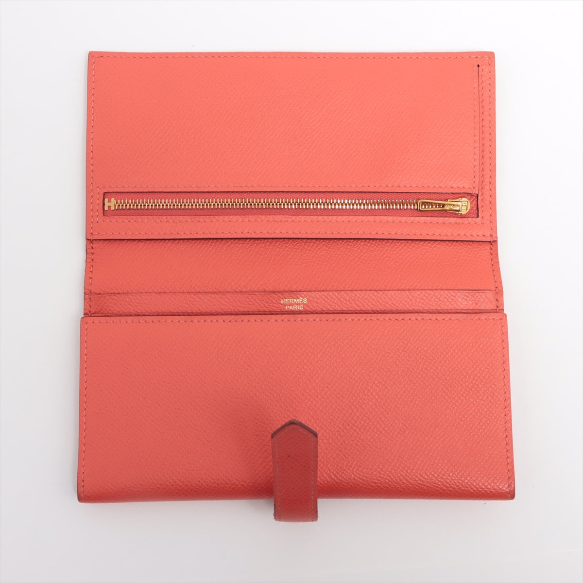 Hermès Bearn Dupri Veau Epsom Wallet Red Gold Metal Fittings T:2015