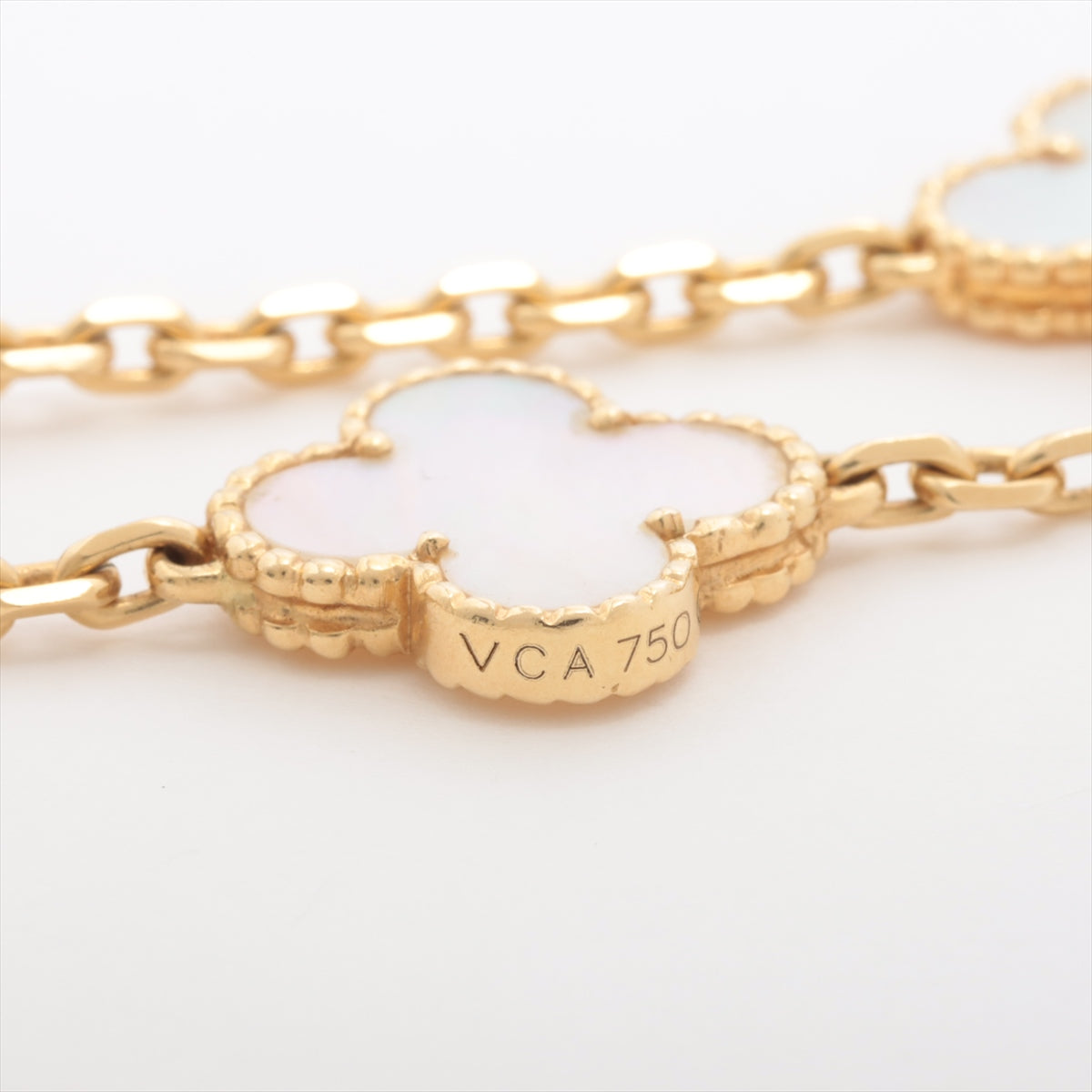 Van Cleef & Arpels Vintage Alhambra 20P shells Necklace 750(YG) 41.6g