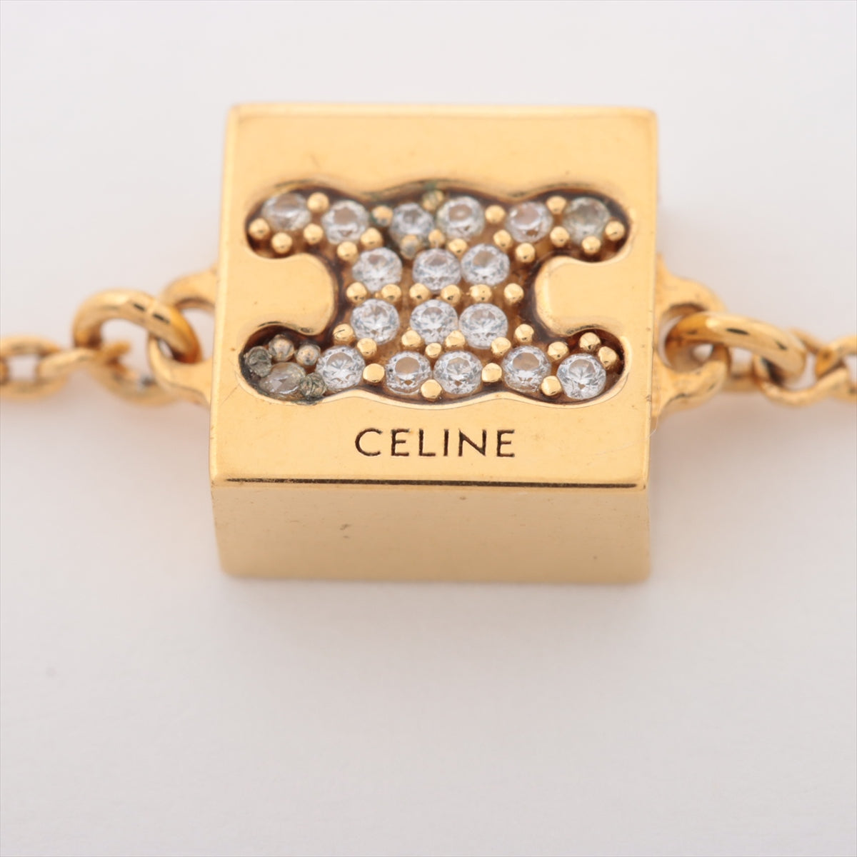 CELINE Triomphe Bracelet GP×inestone Gold
