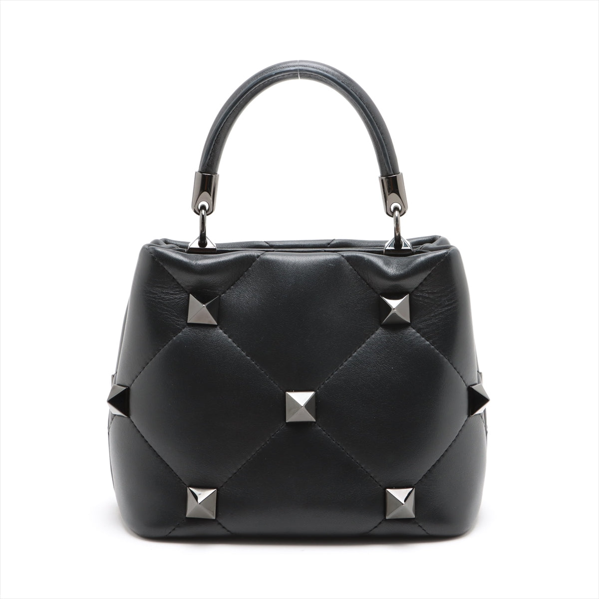 Valentino Garavani Roman studs leather x studs 2way handbag Black
