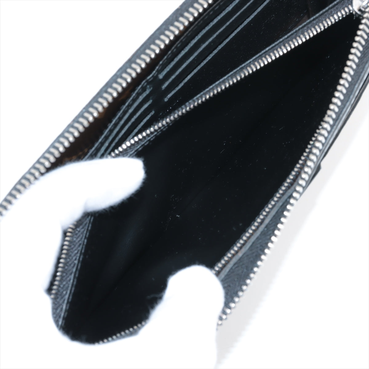 Louis Vuitton Monogram Macassar Zippy Dragonne M69407 Black × Brown Round-Zip-Wallet responsive RFID