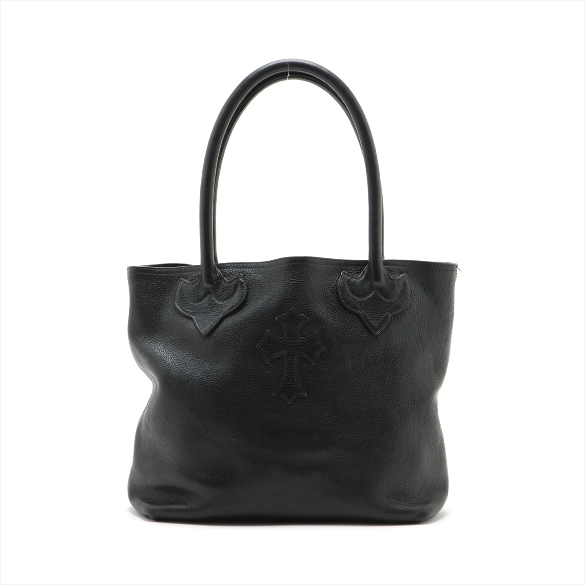 Chrome Hearts FS Tote bag Leather & 925 Black with cross patch