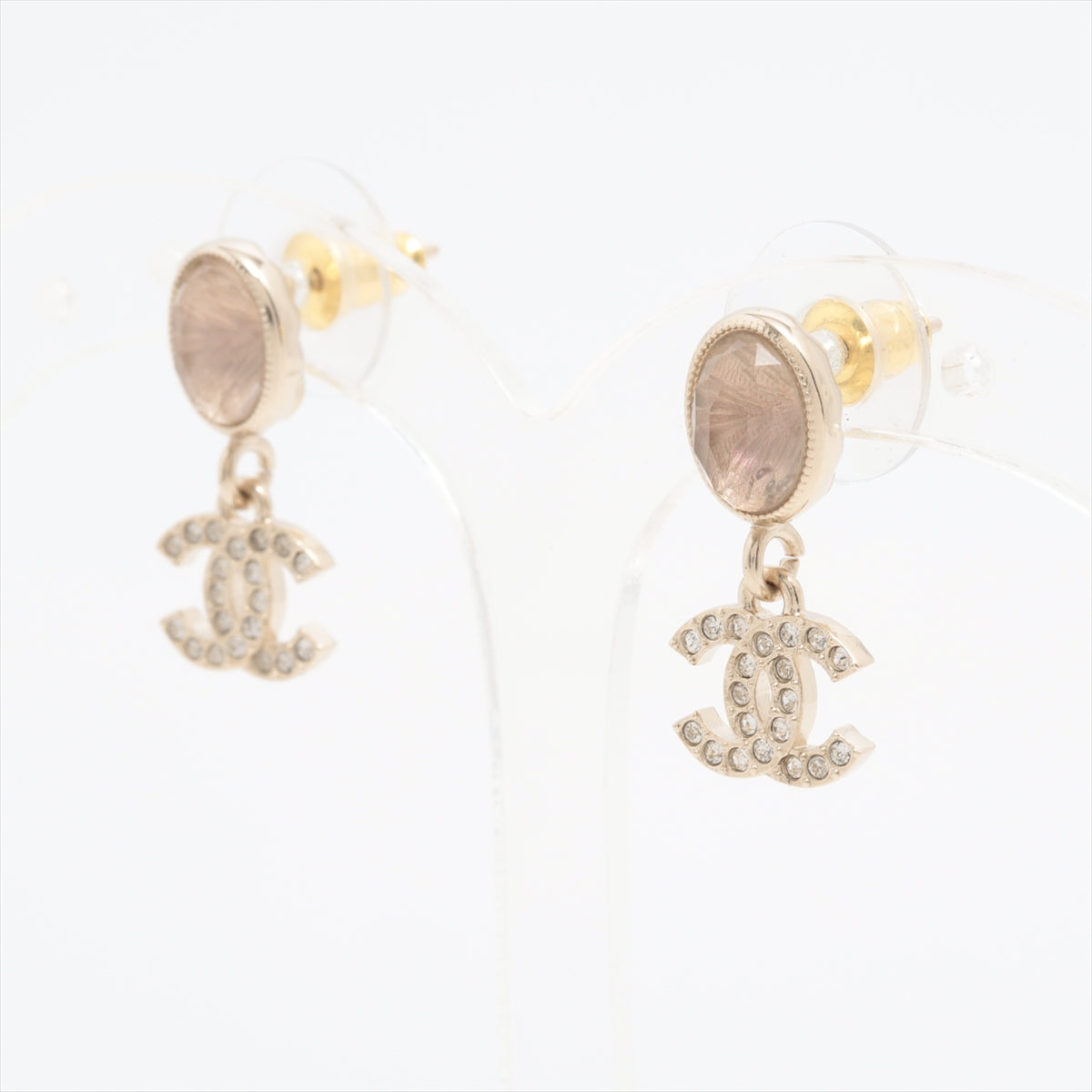 Chanel Coco Mark A23B Piercing jewelry (for both ears) GP×inestone Champagne Gold