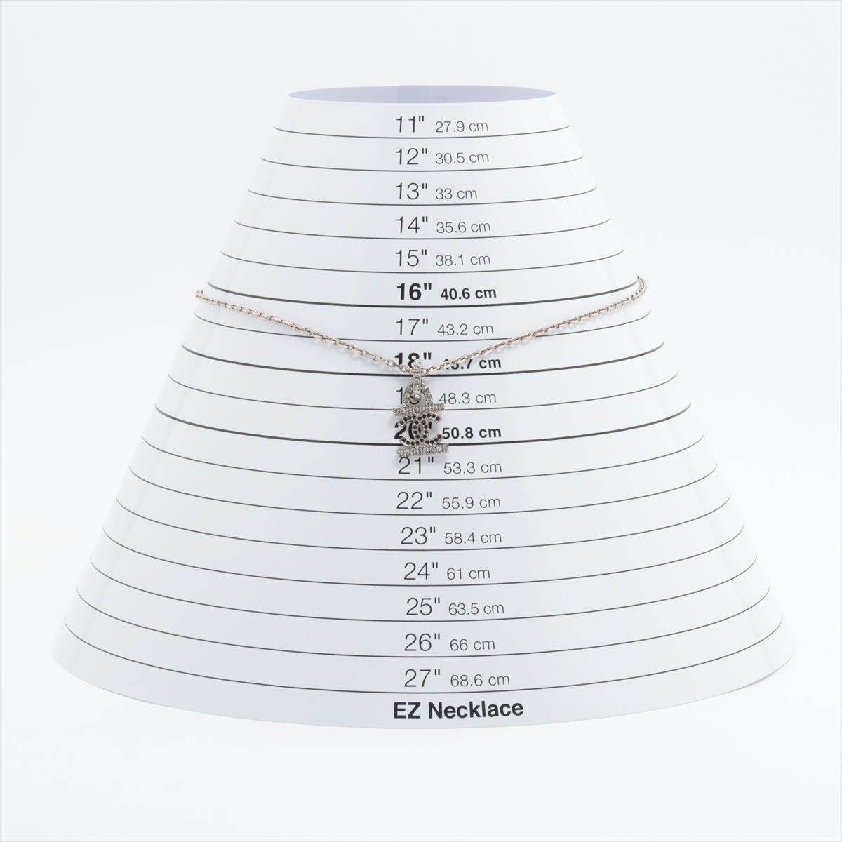 Chanel Coco Mark B22A Necklace GP×inestone Silver