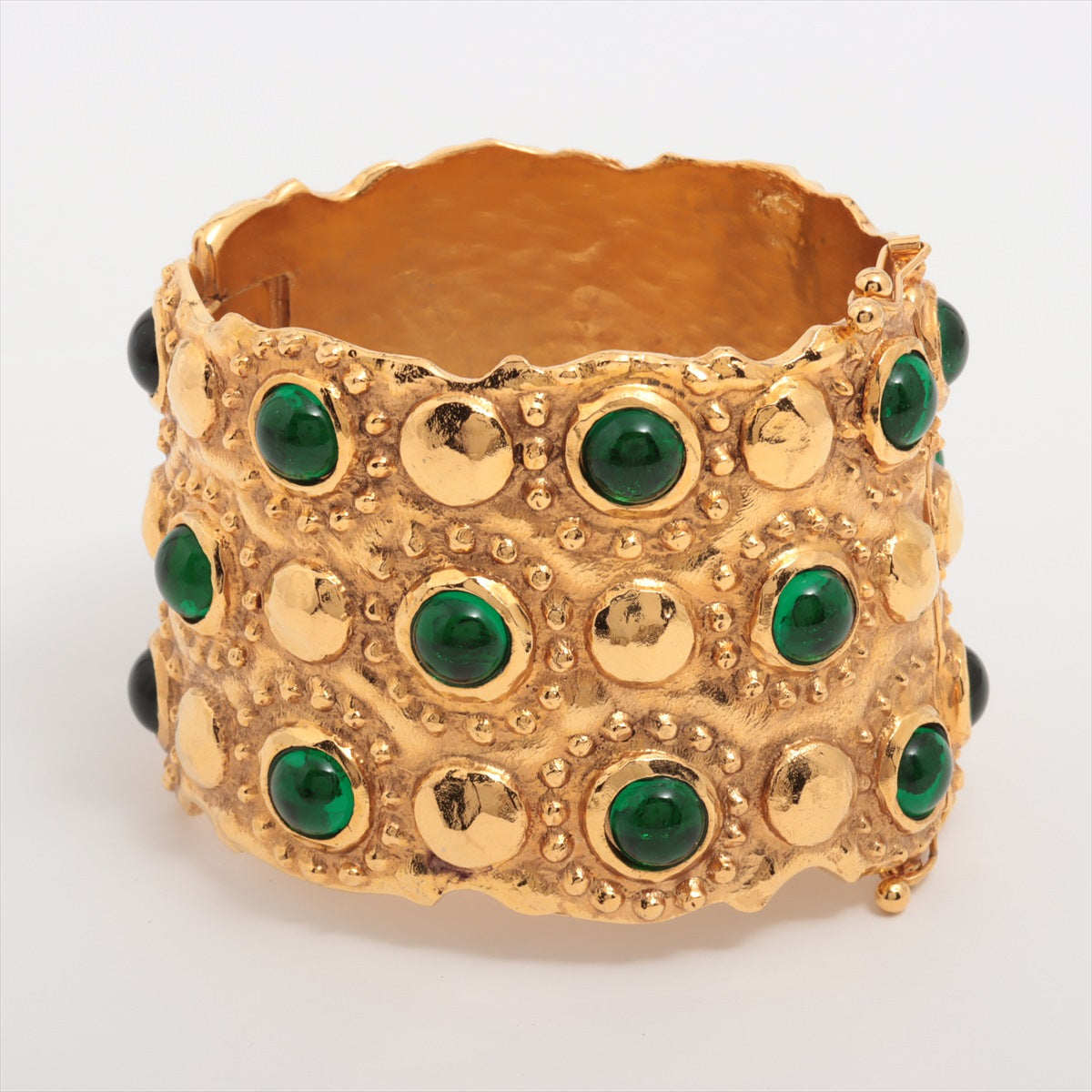 Chanel Gripoix 23 4212 Bracelet GP x color stone Gold x green