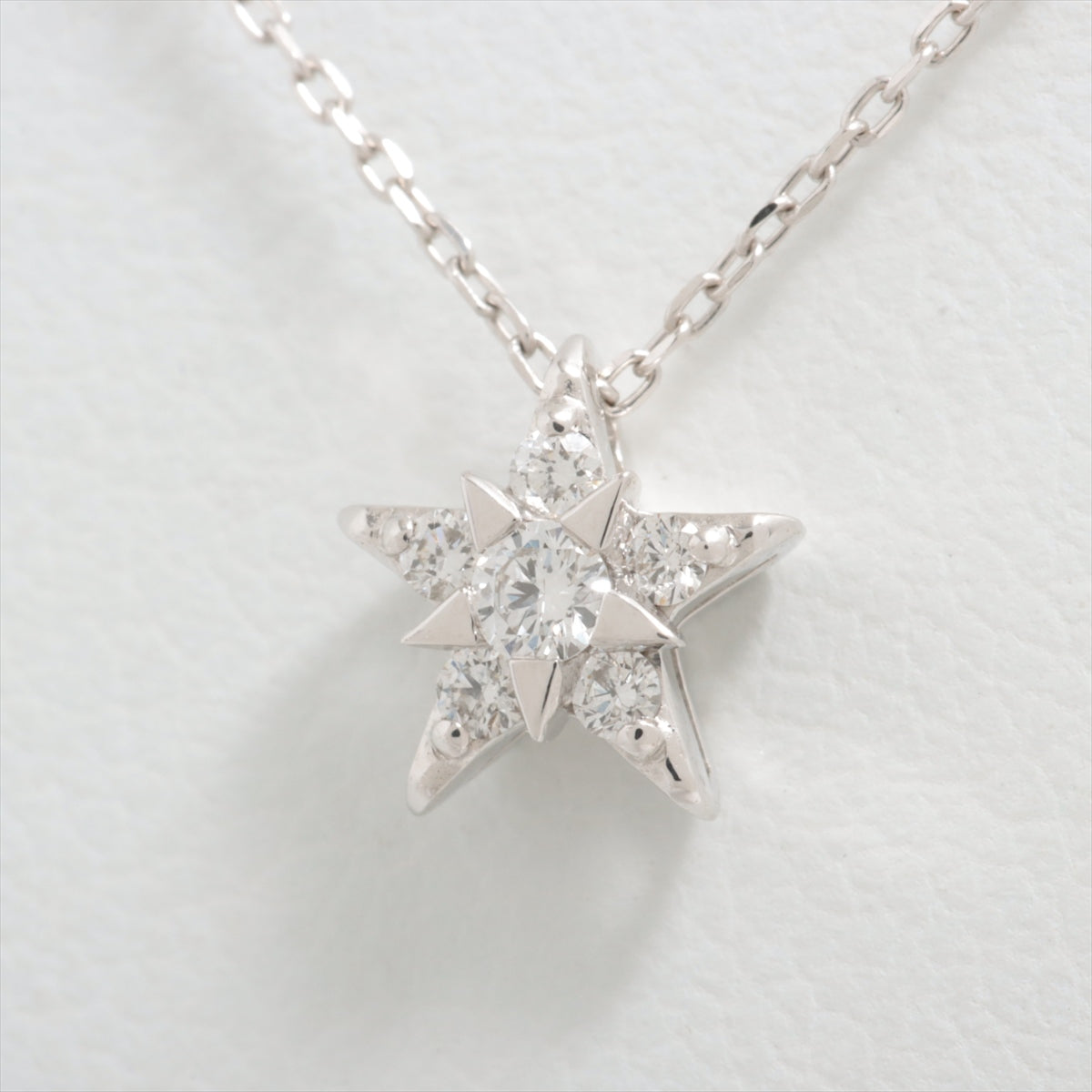 STAR JEWELRY diamond Necklace K18(WG) 1.1g 0.06