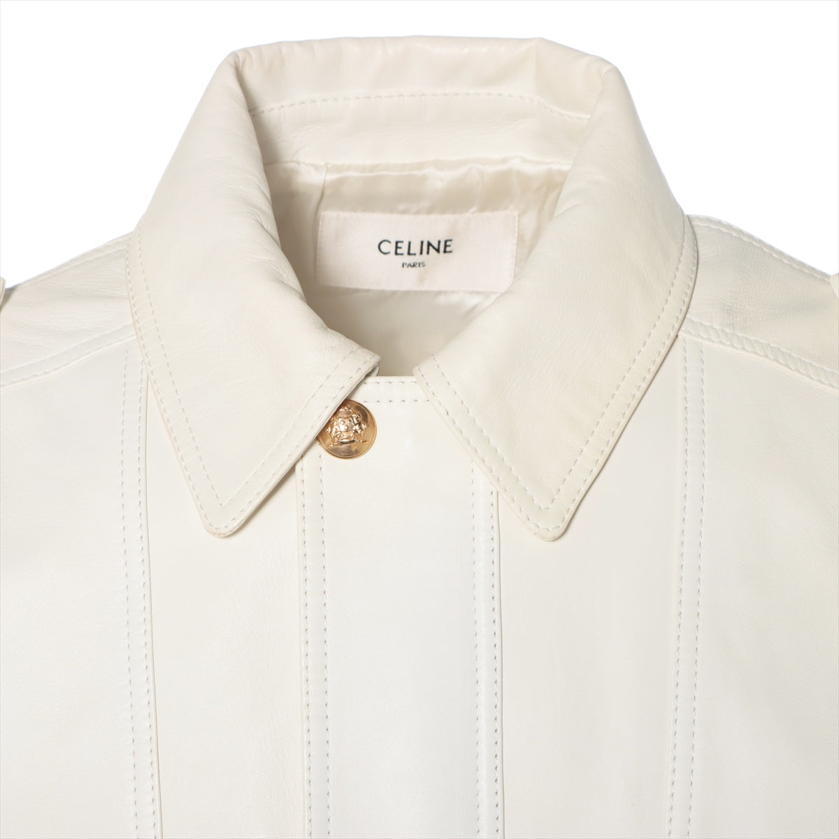 CELINE Eddie period Lambskin Leather jacket 38 Men's White  2E8924787