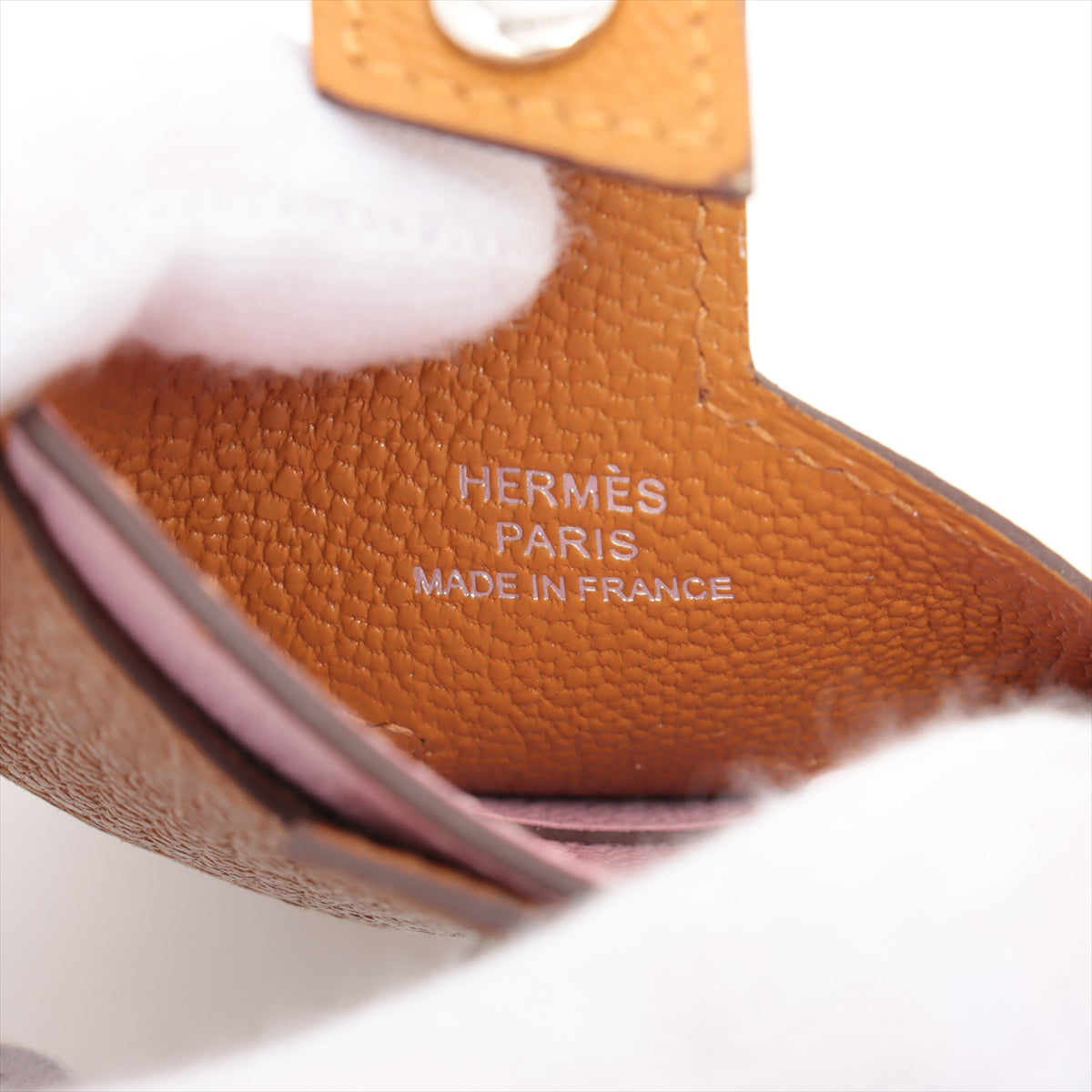Hermès H tag Chevre myzore Card Case Brown x pink Silver Metal fittings Z: 2021
