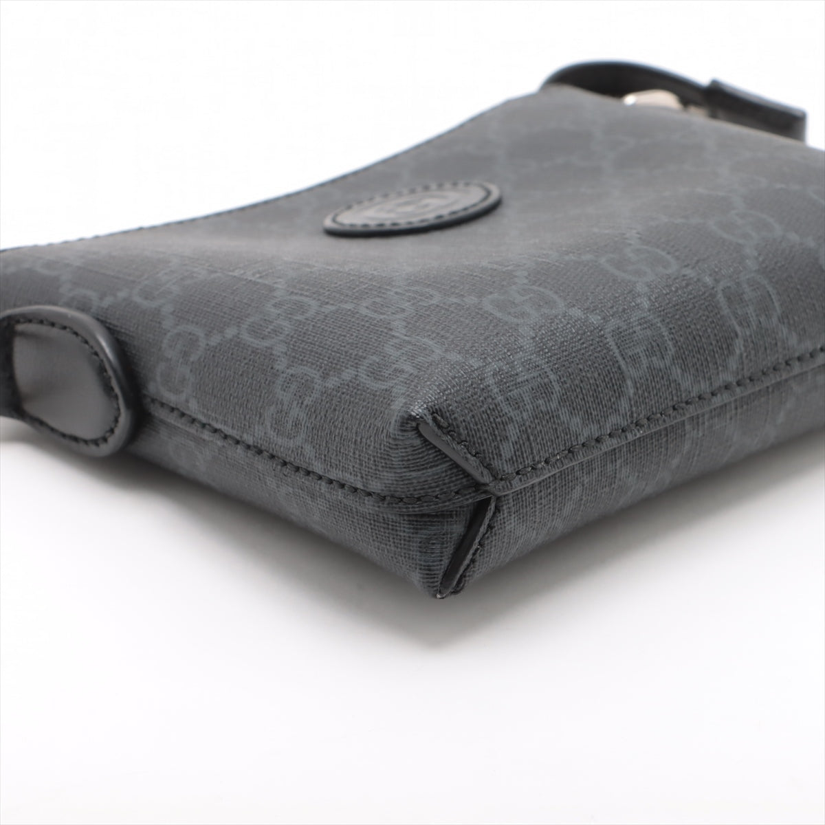 Gucci Interlocking G PVC & leather Shoulder bag Black 723306
